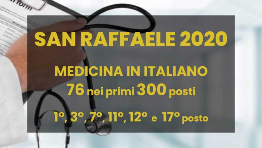 SAN RAFFAELE IN ITALIANO, 76 STUDENTI CORDUA ENTRO I PRIMI 300 POSTI: TRA LORO LA 1ª E LA 3ª IN GRADUATORIA