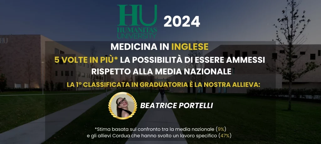 Test Medicina 2024 - Successi Cordua all'Humanitas University