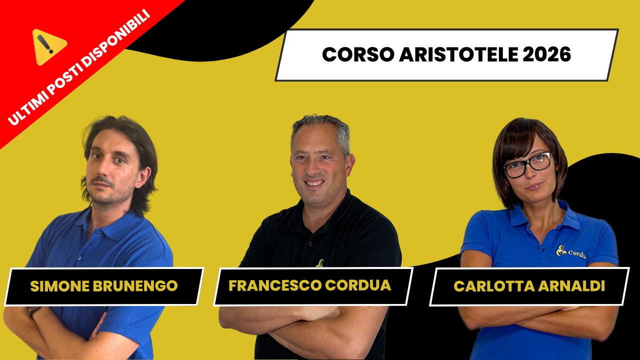 CORSO ARISTOTELE 2026 - CORDUA - ULTIMI POSTI